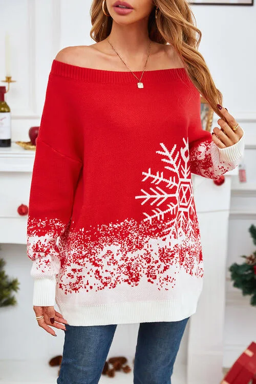 Bonus Offer Off-Shoulder Long Sleeve Sweater