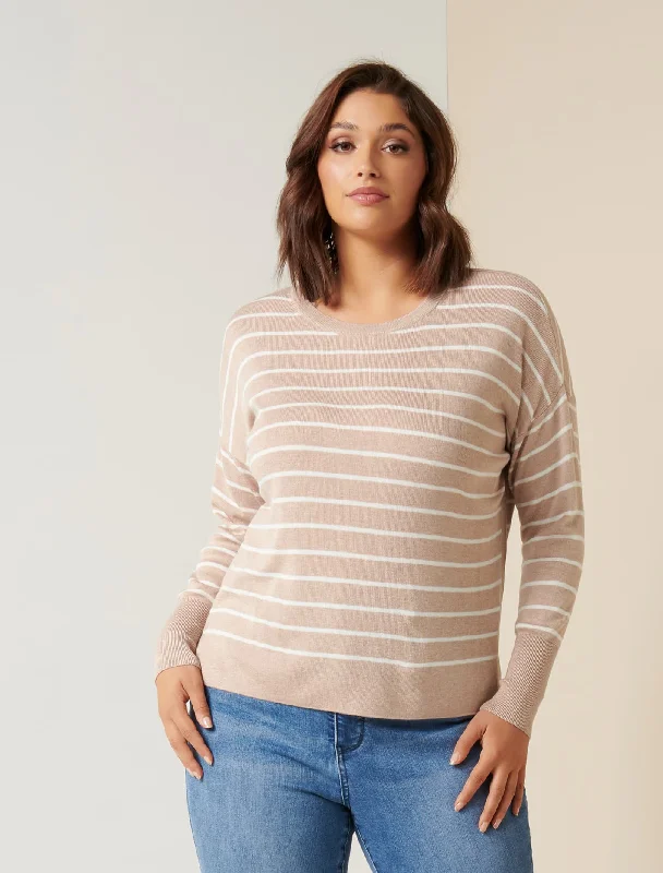 Zara Curve Stripe Lightweight Jumper