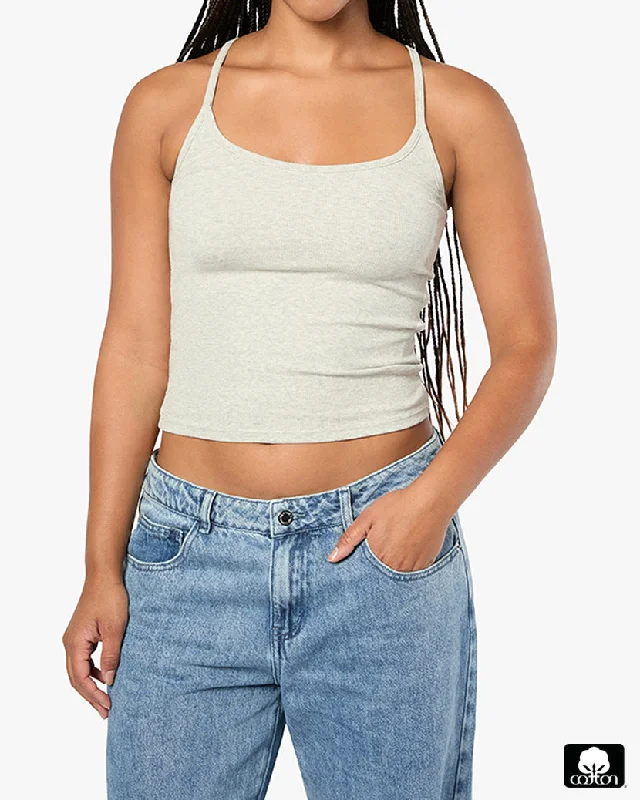 Scooped Ribbed Tank Top