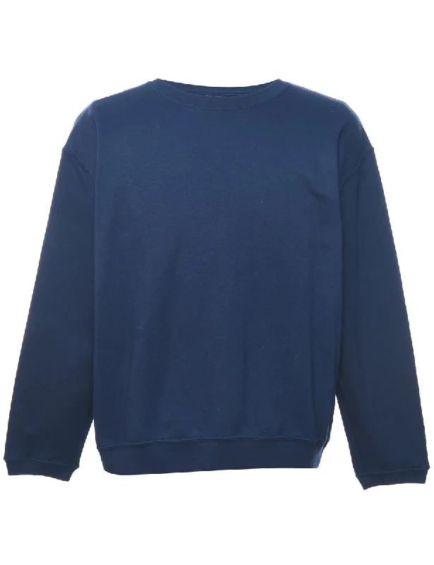 Navy Plain Sweatshirt - L