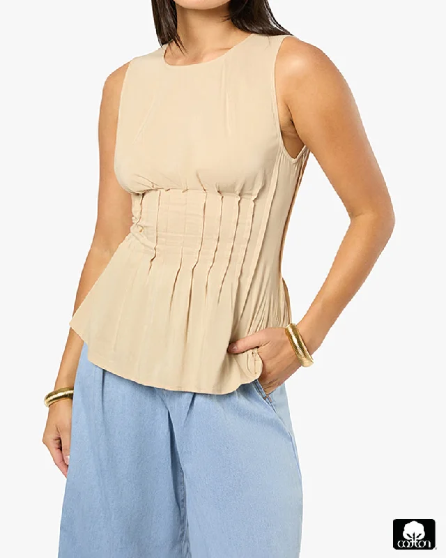 Pleated Peplum Top