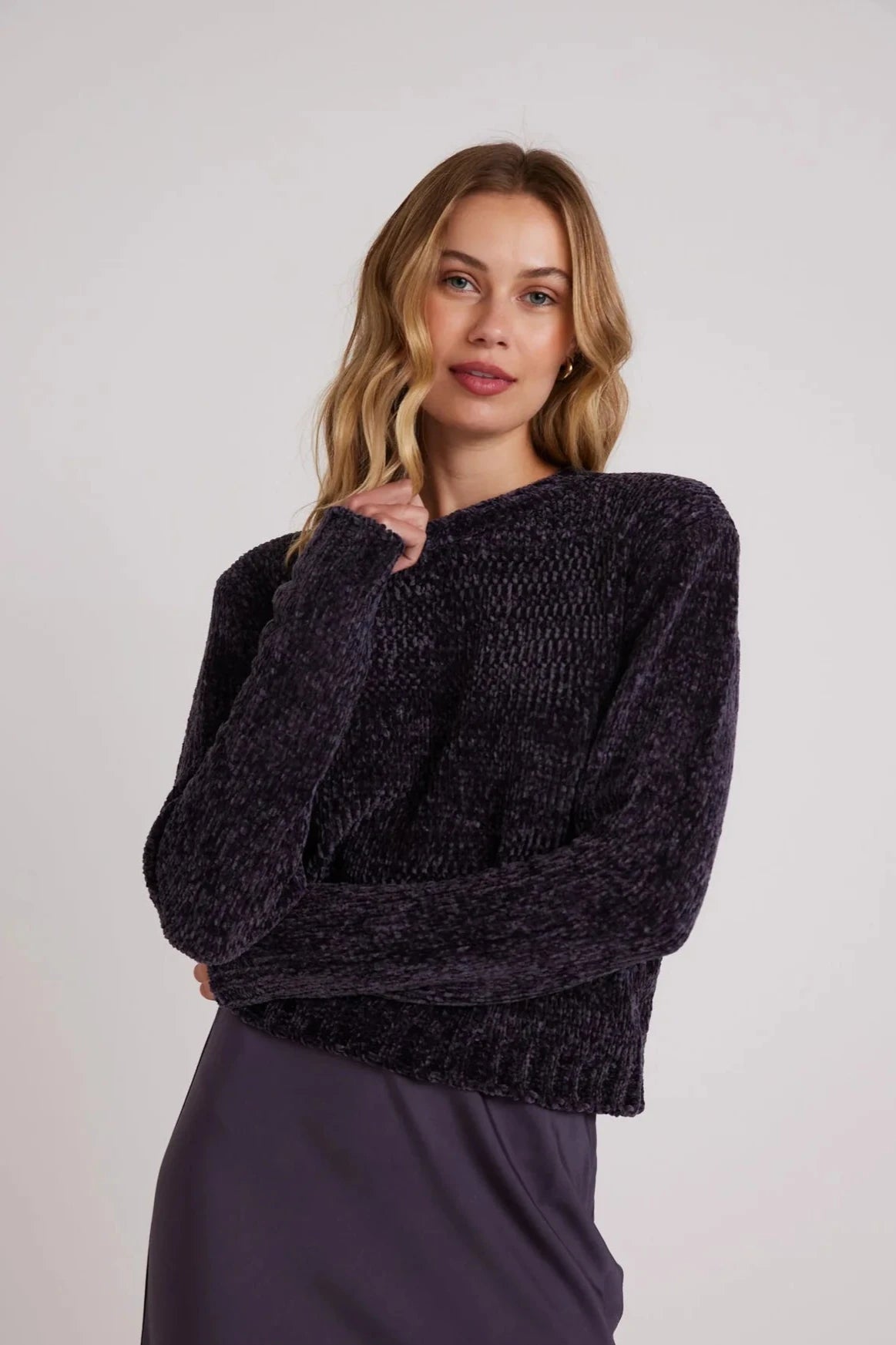 Bella Dahl Crew Neck Chenille Sweater